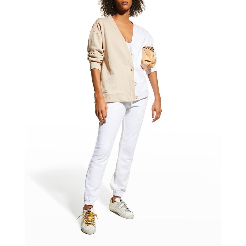Terez Womens Colorblock Cotton V-Neck Cardigan S